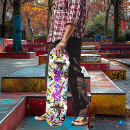 Vibrant Graffiti & Neon Grönt 'Live to Ride' Motto Mini Skateboard Bräda 18,5 Cm