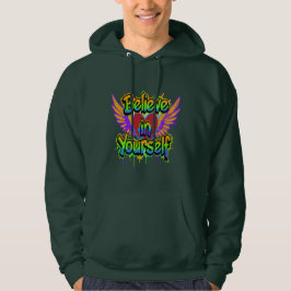 Vibrant Graffiti Tro på dig själv Hoodie -