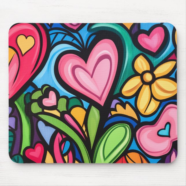 Vibrant Graffiti Valentines Day Art Musmatta (Framsidan)