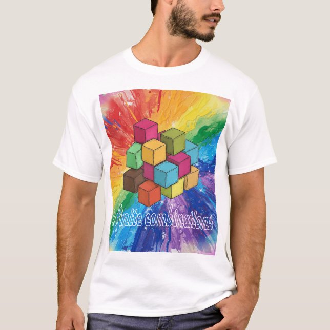 Vibrant grafik T-Shirt, färglös grafik Tee, Unisex T Shirt (Framsida)