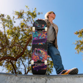 Vibrant grafisk skateboard för basketvinst
