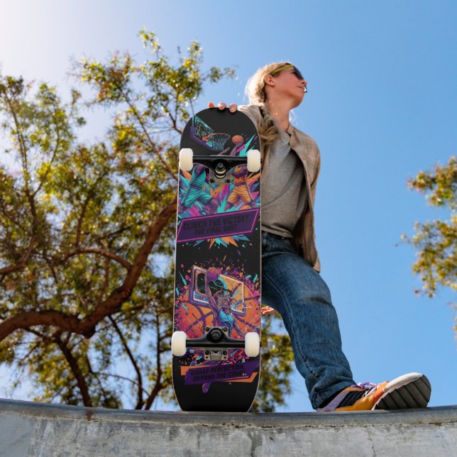 Vibrant grafisk skateboard för basketvinst  (Utomhus 1)