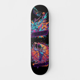 Vibrant grafisk skateboard för basketvinst 