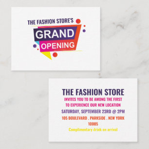 Vibrant Grand Open Ceremony Card Visitkort