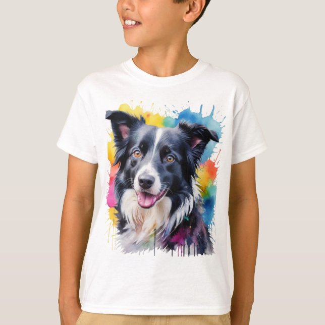 Vibrant Gräns Collie Kids T-shirt (Framsida)