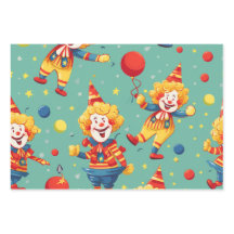 Vibrant Grattis på födelsedagen Clowns Mönster
