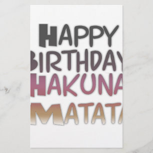 Vibrant Grattis på födelsedagen Hakuna Matata Desi Brevpapper
