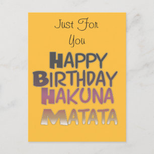 Vibrant Grattis på födelsedagen Hakuna Matata Desi Vykort