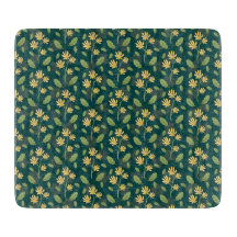 Vibrant Green Pattern with Yellow Flowers & Leaves