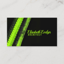 Vibrant Green Trails on Dark Canvas Visitkort