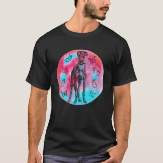 Vibrant Greyhound Butterflies Tee: Colorful & Capt T Shirt