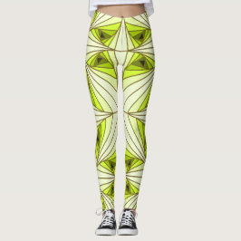 Vibrant Grönt Förreglande triangel Mönster Leggings