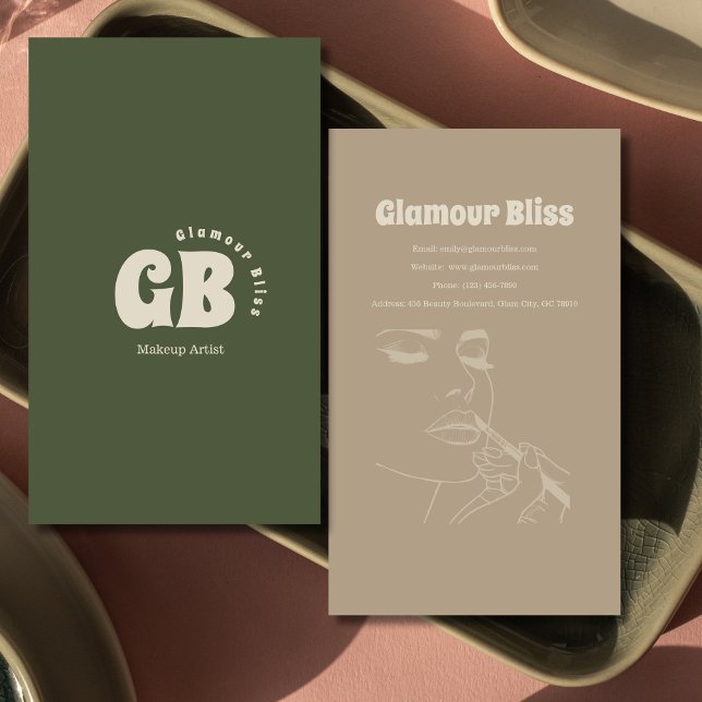 Vibrant Grönt Makeup Artist Salon Visitkort (Skapare uppladdad)