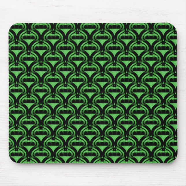 Vibrant Grönt Retro Coola Mousepad Musmatta (Framsidan)