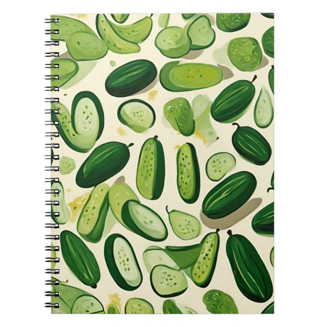 Vibrant Grönt Veggie Mönster Anteckningsbok (Framsidan)