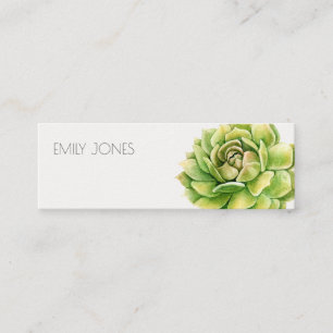 VIBRANT GRÖNT WATERCOLOR SUCCULENT ADRESS MINI VISITKORT