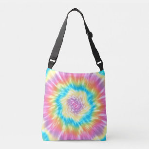 Vibrant Groovy Tie-Dye Spiral i Pastel Färg Axelväska