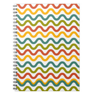 "Vibrant Groovy Vågar - Retro Aesthetic Notebook C Anteckningsbok