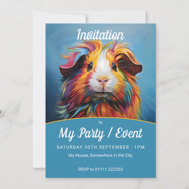 Vibrant Guinea Gris Party / Händelse Inbjudningar (Framsida)