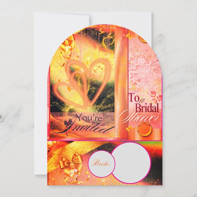 Vibrant Guld Inbjudningskort för möhippan (Framsida)