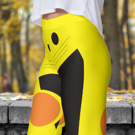 Vibrant Gult Abstrakt Mönster Leggings