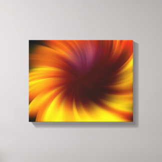 Vibrant Gult Brown Swirls Abstrakt Canvastryck