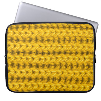 Vibrant Gult Kndis Wool Struktur Laptop Fodral