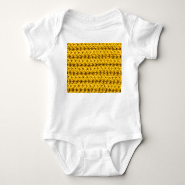 Vibrant Gult Kndis Wool Struktur T Shirt (Framsida)