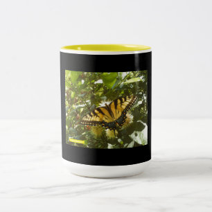 Vibrant Gult Monarch Två-Tonad Mugg