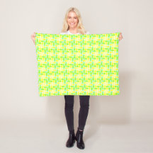 Vibrant Gult och Grönt Geometric Kor Mönster