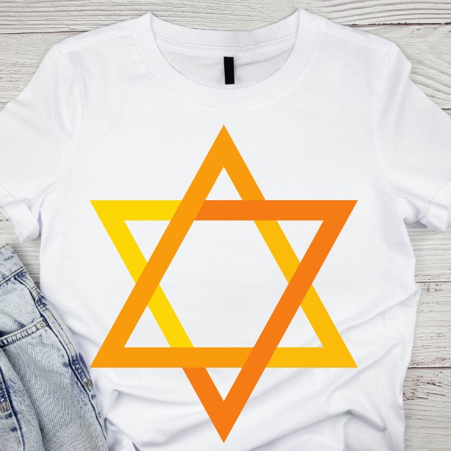 Vibrant Gult och Orange David Star T Shirt (Skapare uppladdad)