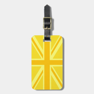 Vibrant Gult Union Jack Bagagebricka
