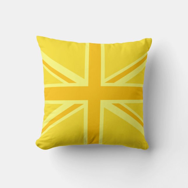 Vibrant Gult Union Jack Kudde (Framsida)