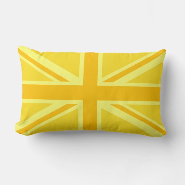 Vibrant Gult Union Jack Lumbarkudde (Framsida)