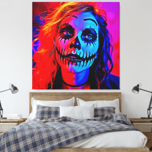 Vibrant Halloween Makeup Art Canvastryck