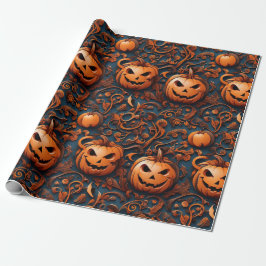Vibrant Halloween-temad Pumpkin Presentpapper