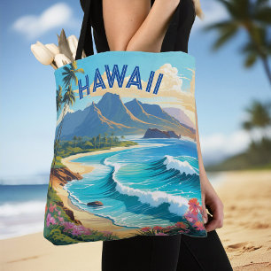 Vibrant Hawaii Beach Tropical Paradise Painting Tygkasse