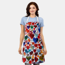 Vibrant Heart Mönster Apron - Kökstillbehör
