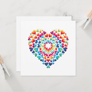 Vibrant Heart Tie-Dye Inbjudningar
