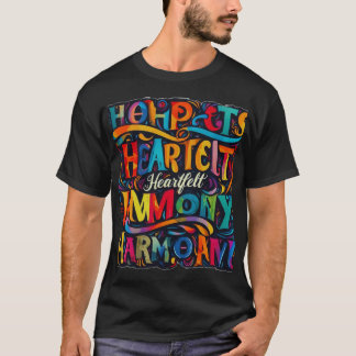 Vibrant Heartfilt Harmony Typography Art Tee