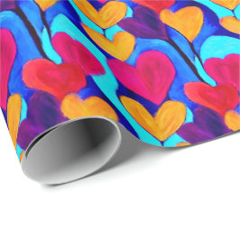 Vibrant Hearts Valentindagen Gift Wrap Presentpapper