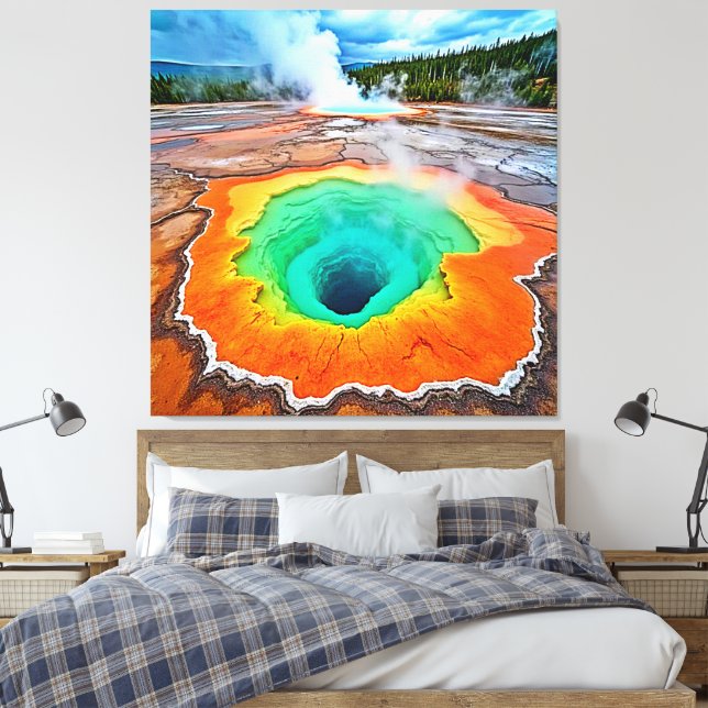 Vibrant hetvattenkälla: Jordens underbara konst Canvastryck (Insitu (sovrum))