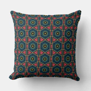 Vibrant hexagonal Blommigt Geometric Mönster Kudde