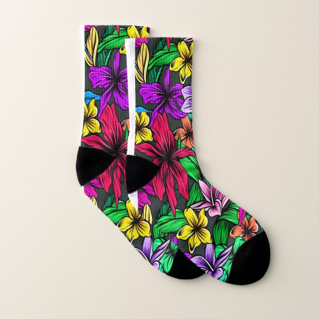 Vibrant Hibiscus Flower Blommars Galore Strumpor (Par)