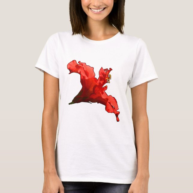 Vibrant Hibiscus Flower T Shirt (Framsida)