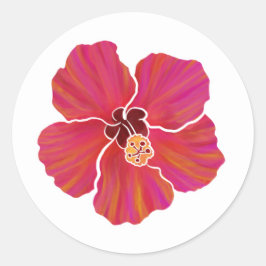 Vibrant Hibiscus Sticker Lakan för Party-planering Runt Klistermärke