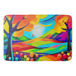 Vibrant Hillside Harmony-målning Badrumsmatta