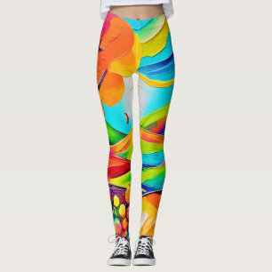 Vibrant Hillside Harmony-målning Leggings