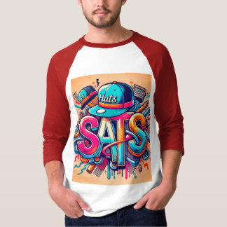 "Vibrant Hip-Skutt 'Hats' Street Art T-Shirt" T Shirt