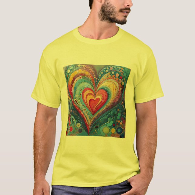 Vibrant hjärta i Färg T Shirt (Framsida)